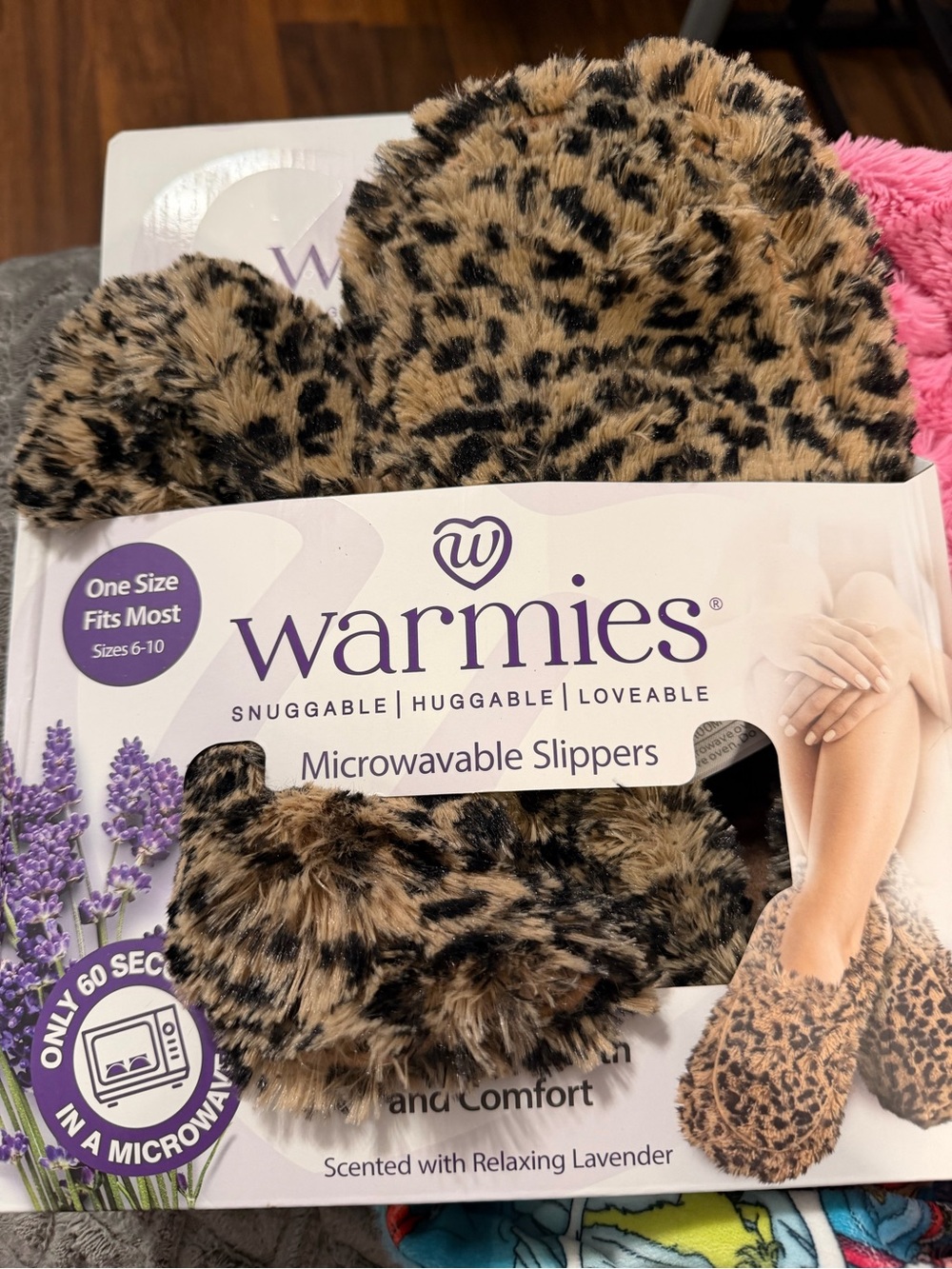 Warmies Leopard-Print Microwavable Slippers - Brown